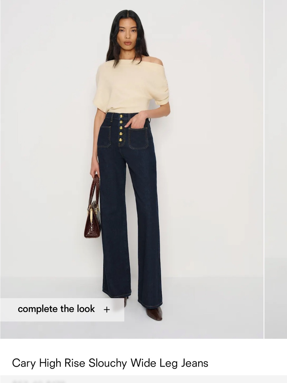 Reformation Dark Indigo Wide Leg High-Rise Jeans